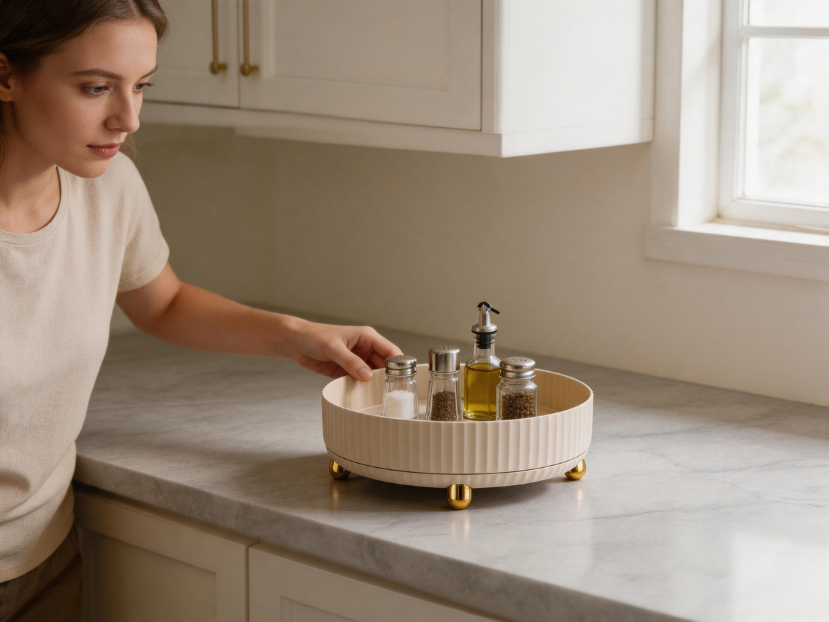 π§ Spice Organizer | Ribbed Plastic Countertop | Hostess Rotating Elegance