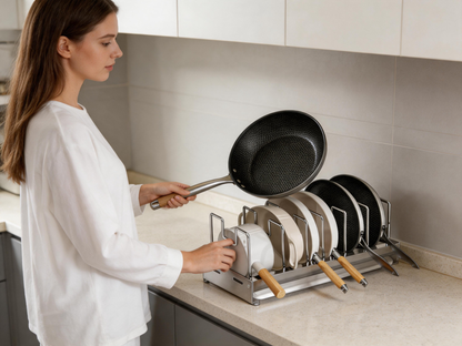 🍳 Cookware Organizer | Stainless Steel Kitchen | Home-Cook Expandable Storage