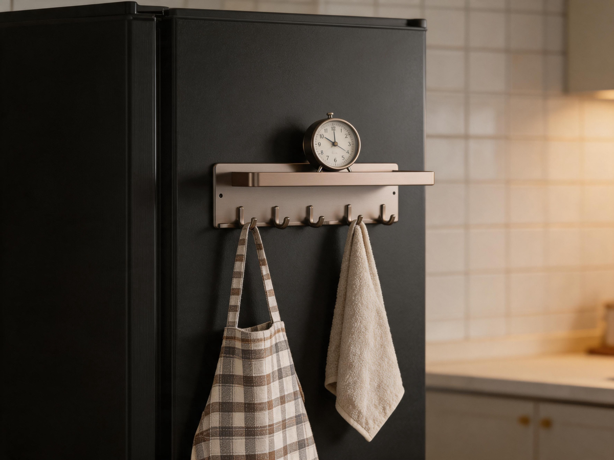 🧲 Magnetic Organizer | Metal Kitchen Storage | Homeowner Sleek Hooks