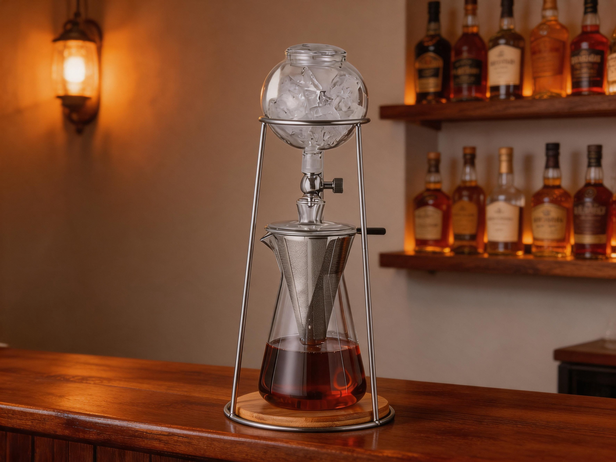 🧊 Cold-Brew Maker | Glass Steel Countertop | Coffee-Lover Tower Drip