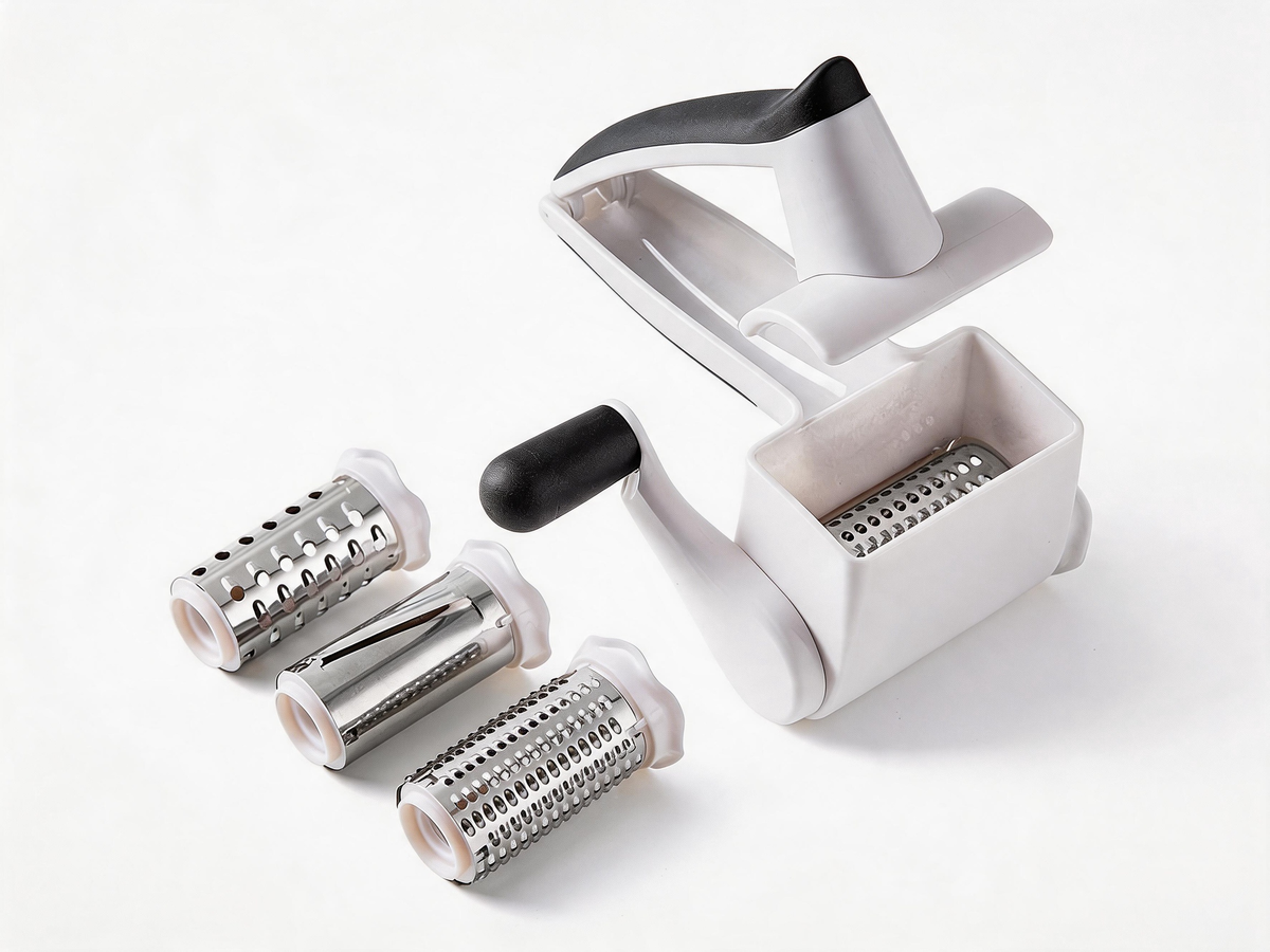 🧀 Rotary Grater | Stainless Steel Kitchen | Foodie Interchangeable Drums