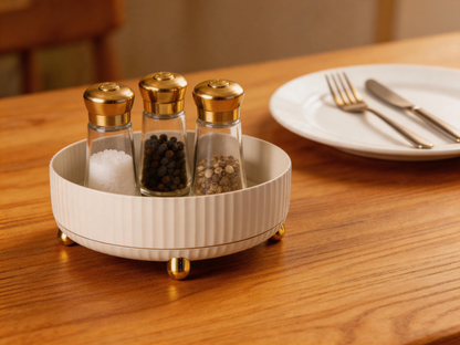 🧂 Spice Organizer | Ribbed Plastic Countertop | Hostess Rotating Elegance