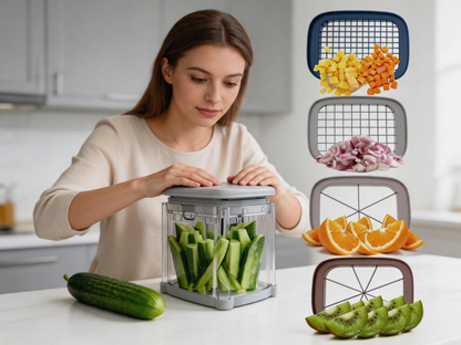 🥕 Vegetable Chopper | Stainless Steel Kitchen Prep | Home-Cook Multi-Cut