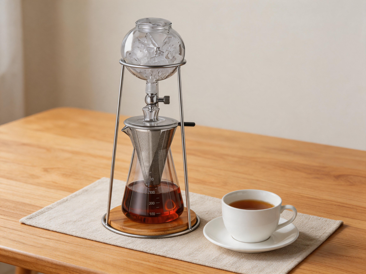 🧊 Cold-Brew Maker | Glass Steel Countertop | Coffee-Lover Tower Drip
