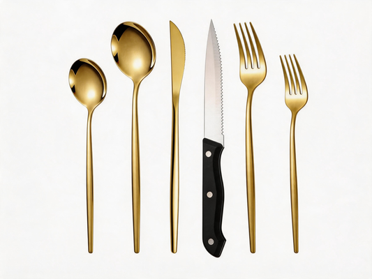 🍽️ Steak-Set | Stainless-Steel Dining Host Gift | Golden Six-Piece Elegance