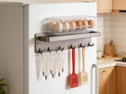 🧲 Magnetic Organizer | Metal Kitchen Storage | Homeowner Sleek Hooks