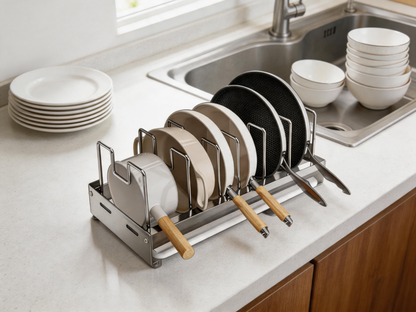 🍳 Cookware Organizer | Stainless Steel Kitchen | Home-Cook Expandable Storage