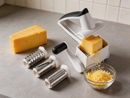 🧀 Rotary Grater | Stainless Steel Kitchen | Foodie Interchangeable Drums