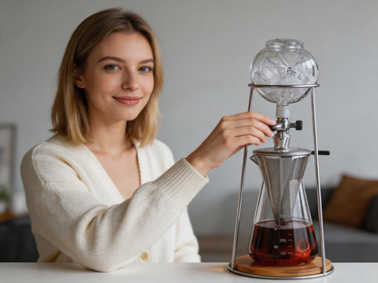 🧊 Cold-Brew Maker | Glass Steel Countertop | Coffee-Lover Tower Drip