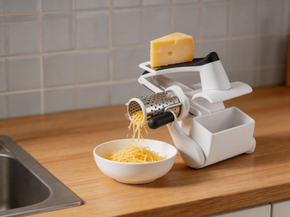🧀 Rotary Grater | Stainless Steel Kitchen | Foodie Interchangeable Drums