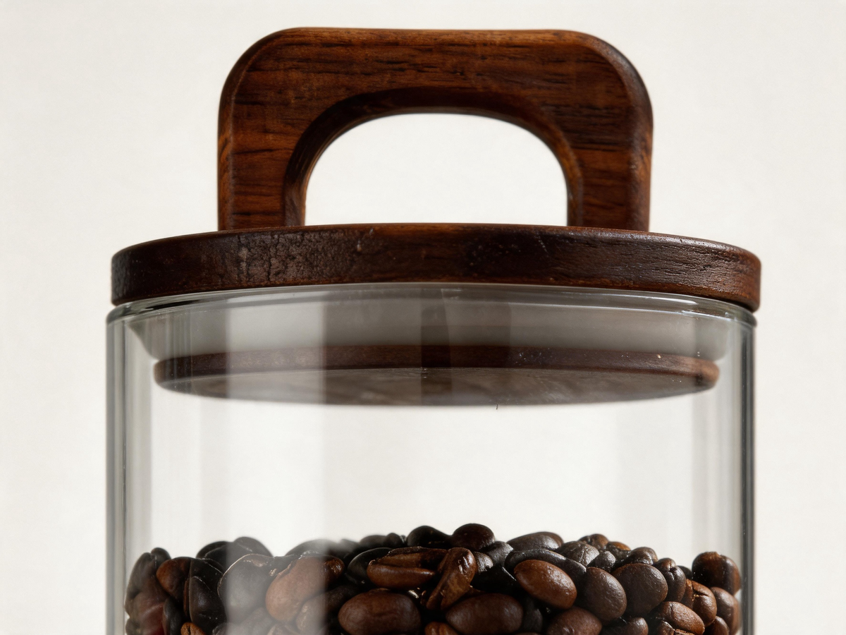 ☕ Coffee Storage | Glass Wood Countertop | Barista Vacuum-Fresh