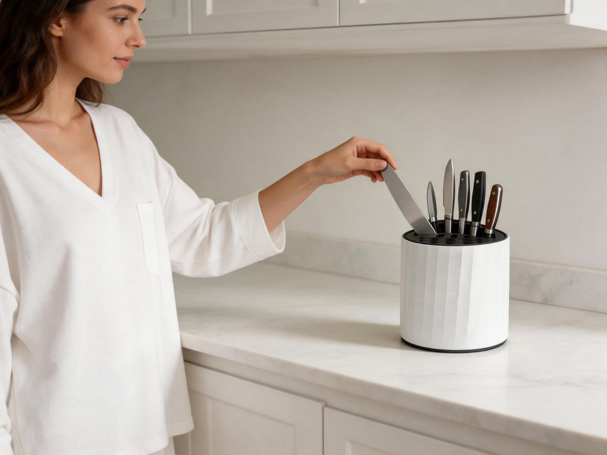 🔪 Knife Organizer | Stainless-Steel Kitchen | Chef Gift | 360° Rotation