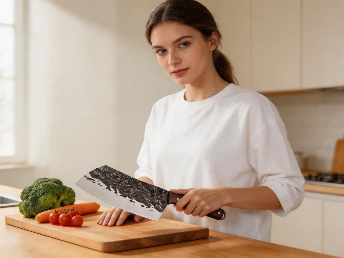 🔪 Chef Knife | High-Carbon Steel Kitchen | Cook Hammered Finish