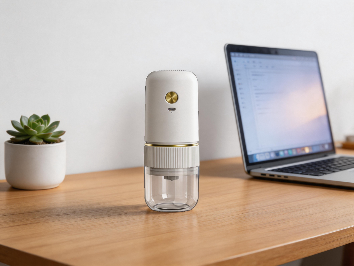 ☕ Coffee Grinder | Plastic Travel | Coffee Lover | Sleek Compact
