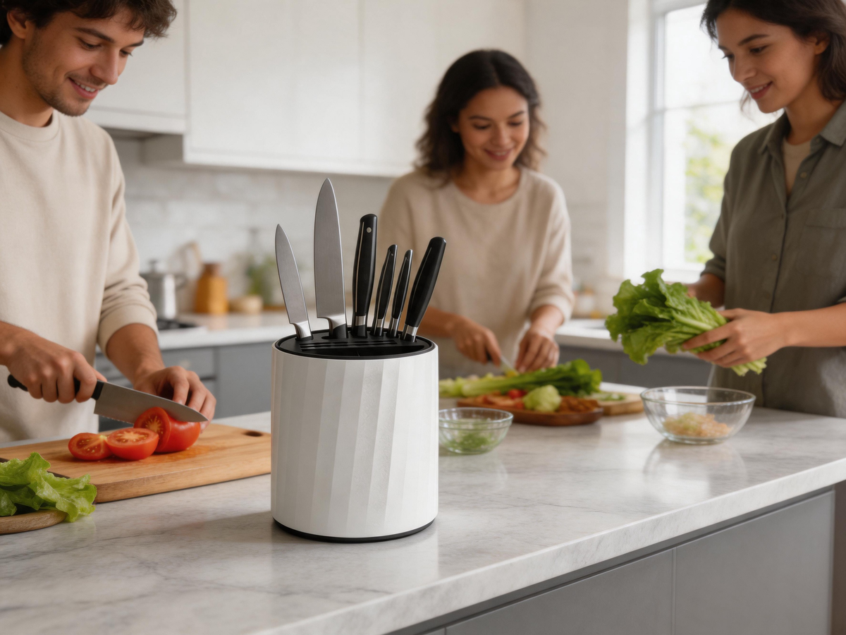 🔪 Knife Organizer | Stainless-Steel Kitchen | Chef Gift | 360° Rotation