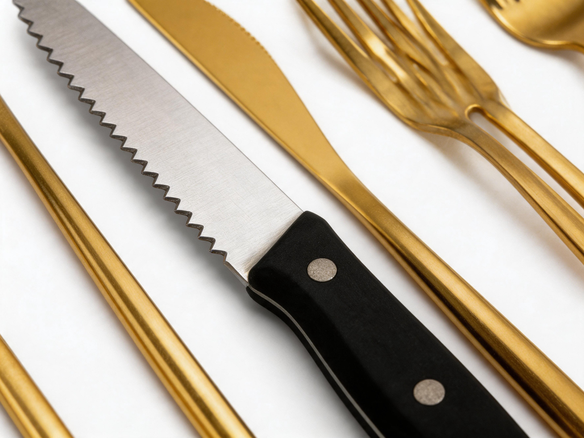 🍽️ Steak-Set | Stainless-Steel Dining Host Gift | Golden Six-Piece Elegance