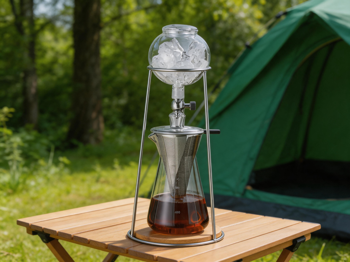 🧊 Cold-Brew Maker | Glass Steel Countertop | Coffee-Lover Tower Drip